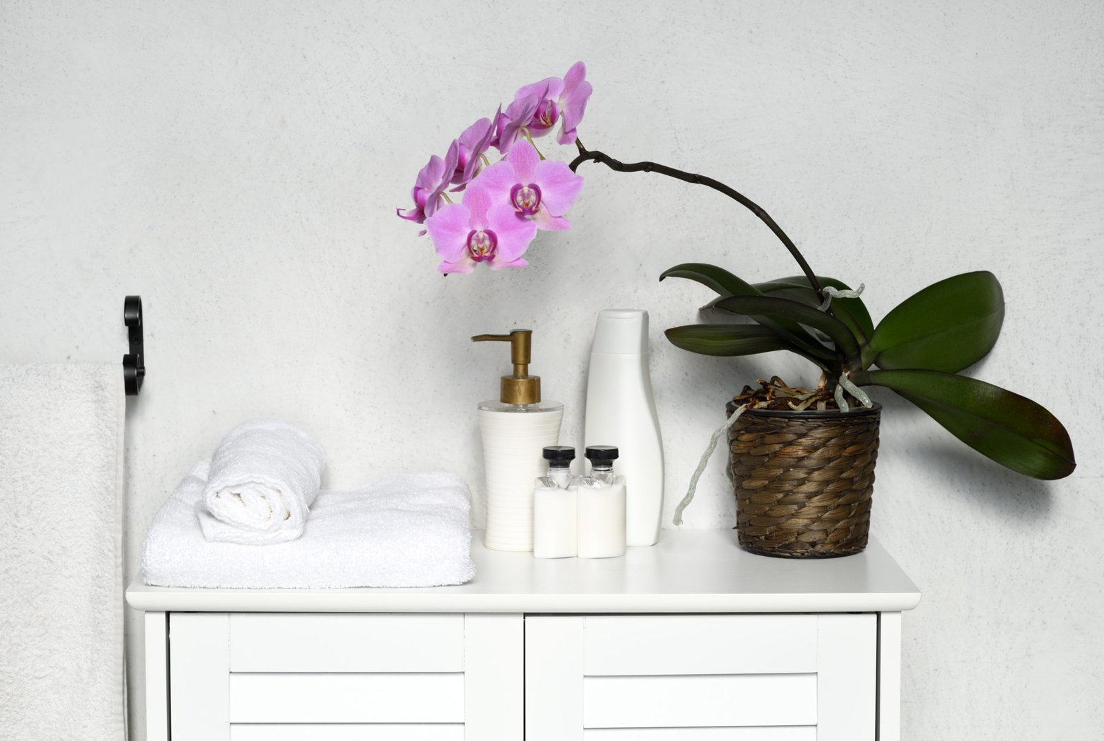 Detail of bathroom with bodycare accessories